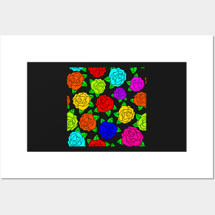 Rainbow Roses Posters and Art